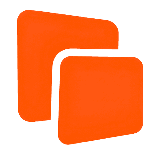 Logo InfoEkran - dwa pomarańczowe ekrany